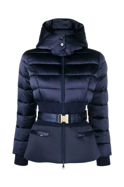 Elisabetta Franchi Gewatteerde Jassen Down Jackets Blue 4 Elisabetta Franchi Gewatteerde Jassen Down Jackets Blue - Afbeelding 4