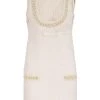 Elisabetta Franchi Casual Jurken Mini Dress With Lace And Pearls White