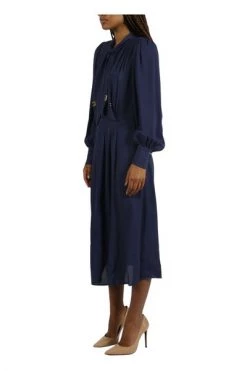 Elisabetta Franchi Casual Jurken GEORGETTE SHIRT DRESS Blue
