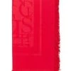 Elisabetta Franchi Sjaals Pashmina Jacquard Disegno Lettering Red