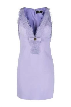 Elisabetta Franchi Casual Jurken Babydoll Mini Dress Purple -Elisabetta Franchi Winkel ed2f5cd20ecfd242ad68a4b97a208b9b