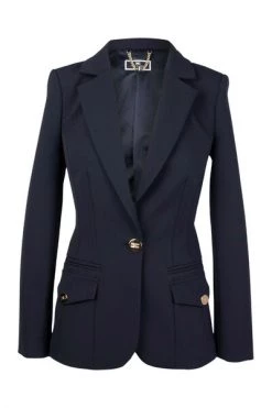 Elisabetta Franchi Blazers Jacket With Light Gold Enamelled Buttons Blue -Elisabetta Franchi Winkel ed6e32eaf04ba959142a8091f0508604