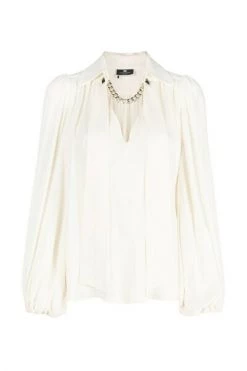 Longsleeve Shirts Elisabetta Franchi Shirts Ivory Beige -Elisabetta Franchi Winkel ee9d6b65b1c7b72d316f151af47f2029