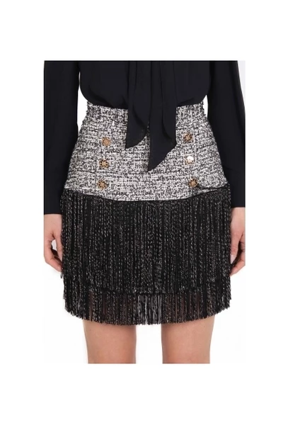 Elisabetta Franchi Casual Jurken Separable Dress With Shirt And Fringed Skirt Black 6 Elisabetta Franchi Casual Jurken Separable Dress With Shirt And Fringed Skirt Black - Afbeelding 6