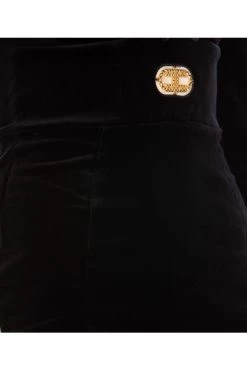 Elisabetta Franchi Casual Jurken Close-Fitting Velvet Dress With Gold Accessory Black -Elisabetta Franchi Winkel efa8cd6a56f9576505a74ea4ae8d051b