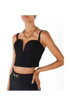 Elisabetta Franchi Kettingen Maxi Necklace With Diamond Logo Orange