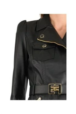 Elisabetta Franchi Leren En Suède Jassen Leather Jacket Black -Elisabetta Franchi Winkel f10d720725a3bf9f0c489bcf73dc0105