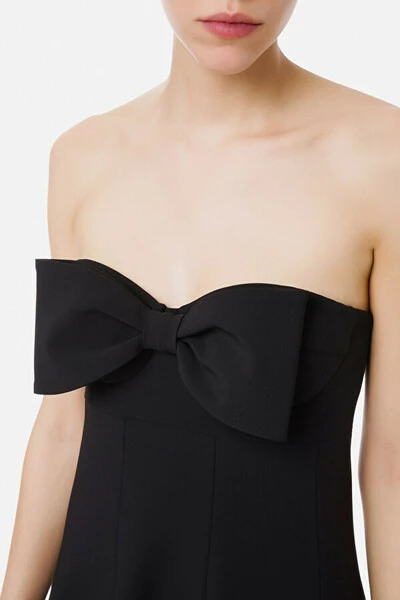 Elisabetta Franchi Zomerjurken Mini Dress With Large Bow Black 3 Elisabetta Franchi Zomerjurken Mini Dress With Large Bow Black - Afbeelding 3