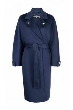 Elisabetta Franchi Trenchcoats & Mantels CAPPOTTO CON CINTURA Blue -Elisabetta Franchi Winkel f1de0f063edd60e4fe7652eabcae339a