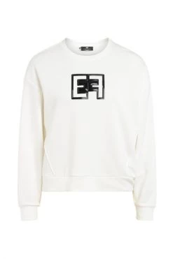 Elisabetta Franchi Hoodies & Sweatvesten Sweatshirt White