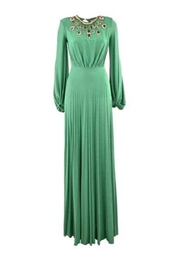 Elisabetta Franchi Maxi Jurken Dress Ab26027e2-p26 Green