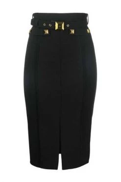 Elisabetta Franchi Midirokken Midi Skirt With Belt Black -Elisabetta Franchi Winkel f3677664fe5450c47a3de7978cd5594f
