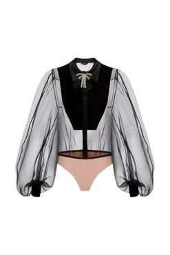 Elisabetta Franchi Longsleeve Shirts Blouse Body Black