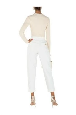 Elisabetta Franchi Boyfriend Jeans Trousers White -Elisabetta Franchi Winkel f39b89fb0998dac29afc0bbed0be4ed0