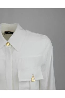 Elisabetta Franchi Longsleeve Shirts Shirts White -Elisabetta Franchi Winkel f3b5d3a7724334f993569a8849a91e93