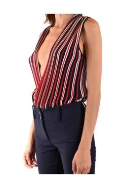Elisabetta Franchi Tops Deep Neckline Top Red