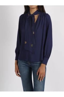 Elisabetta Franchi Blouses Blue -Elisabetta Franchi Winkel f485cfafd48ed6d3ff01be07a12e180d