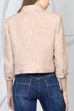 Elisabetta Franchi Blazers Tweed Jackets Beige