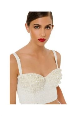 Elisabetta Franchi Sleeveless Tops White -Elisabetta Franchi Winkel f5b6ff498184ab9dbd6c95863fefc492