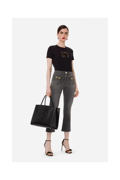 Elisabetta Franchi T-shirts T-shirt Black 2 Elisabetta Franchi T-shirts T-shirt Black - Afbeelding 2
