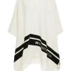 Poncho's ELISABETTA FRANCHI BUTTER CAPE WITH LOGO White