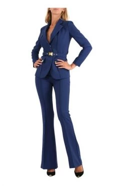 Wijde Broeken ELISABETTA FRANCHI Flared Trousers Blue -Elisabetta Franchi Winkel f6936cd2d9c73f4359a83436c0be0307