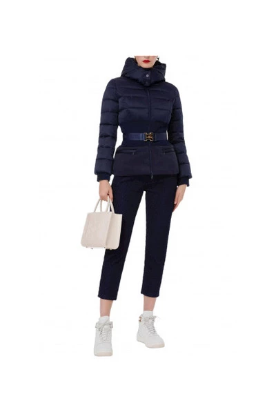 Elisabetta Franchi Parka Jassen Down Coats Blue 4 Elisabetta Franchi Parka Jassen Down Coats Blue - Afbeelding 4