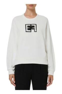 Elisabetta Franchi Hoodies & Sweatvesten Sweatshirt White