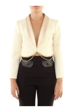 Blazers Elisabetta Franchi GI04727E2 Jacket Women Butter Beige