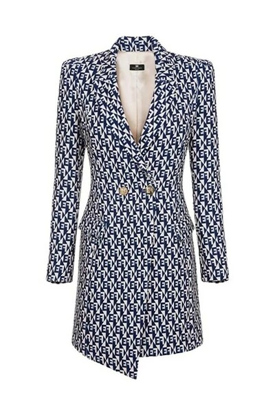 Elisabetta Franchi Casual Jurken Midi Dress Blue 1 Elisabetta Franchi Casual Jurken Midi Dress Blue