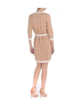 Elisabetta Franchi Feestjurken Cardigan With Contrasting Print And Belt Brown -Elisabetta Franchi Winkel f8adf9356d611c1c915eb470225cf120