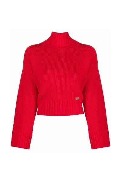 Elisabetta Franchi Coltruien Turtlenecks Red 3 Elisabetta Franchi Coltruien Turtlenecks Red - Afbeelding 3