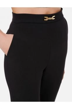 Elisabetta Franchi Broeken Double Crepe Pitillo Pants Black