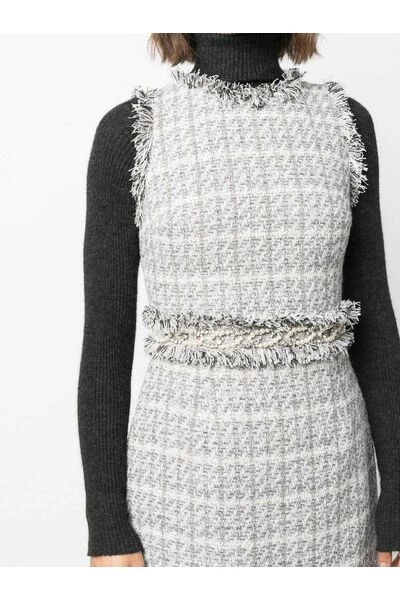 Elisabetta Franchi Casual Jurken Mini Dress In Check Print Tweed White 5 Elisabetta Franchi Casual Jurken Mini Dress In Check Print Tweed White - Afbeelding 5