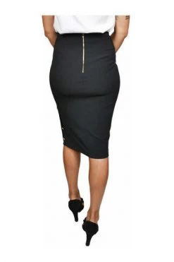 Elisabetta Franchi Kokerrokken Skirt With Buttons Black -Elisabetta Franchi Winkel f9293db9c828e2e20ba9fa056bf00c34