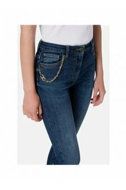 Elisabetta Franchi Skinny Jeans JEANS WITH PENDANT ACCESSORY Blue -Elisabetta Franchi Winkel f9aa0f23ec4d34a9a19ee51e0945eb5e