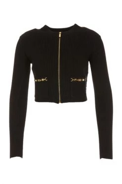 Elisabetta Franchi Vesten Micro Cardigan Black