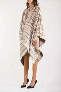 Elisabetta Franchi Poncho's Cloak Brown -Elisabetta Franchi Winkel fba1e1bdd780fefa9d416828312e16ca