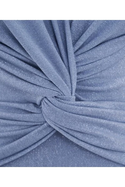 Elisabetta Franchi Jurken Red Carpet Dress With Lurex Drape Blue 3 Elisabetta Franchi Jurken Red Carpet Dress With Lurex Drape Blue - Afbeelding 3