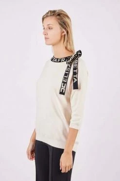 Elisabetta Franchi Sweaters Round-neck Knitwear Beige