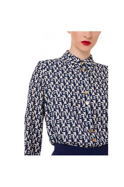 Elisabetta Franchi Longsleeve Shirts Shirts Blue 4 Elisabetta Franchi Longsleeve Shirts Shirts Blue - Afbeelding 4