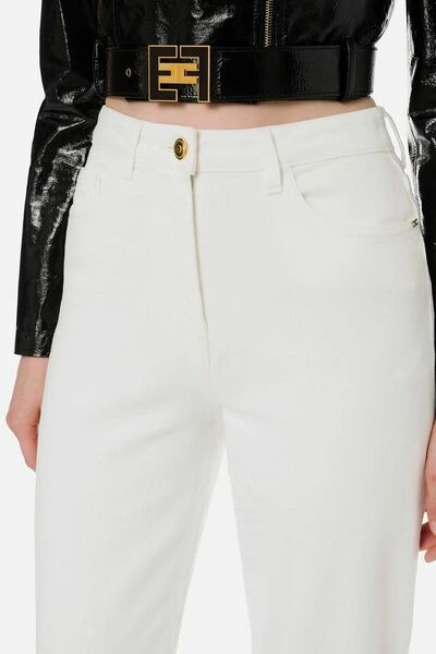 Elisabetta Franchi Pantalons Tapered Trousers White 4 Elisabetta Franchi Pantalons Tapered Trousers White - Afbeelding 4