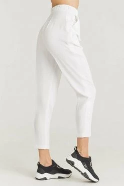 Elisabetta Franchi Wijde Broeken Tapered Pants White