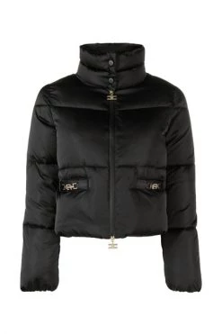 Elisabetta Franchi Gewatteerde Jassen Short Puffer Jacket Black