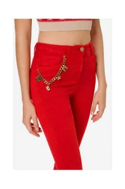 Elisabetta Franchi Pantalons Super Skinny Jeans Red