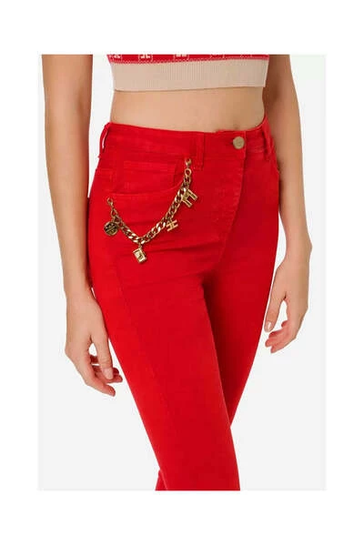 Elisabetta Franchi Pantalons Super Skinny Jeans Red 1 Elisabetta Franchi Pantalons Super Skinny Jeans Red
