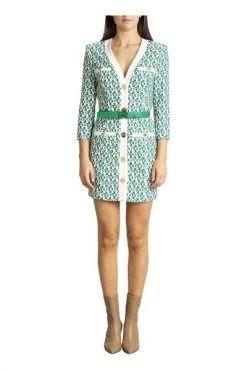 Elisabetta Franchi Casual Jurken DRESS WITH BELT Green -Elisabetta Franchi Winkel fec1254321d30b6284198762a94fdcd2