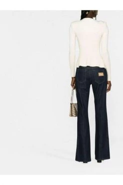 Elisabetta Franchi Sweaters Round-neck Knitwear Beige